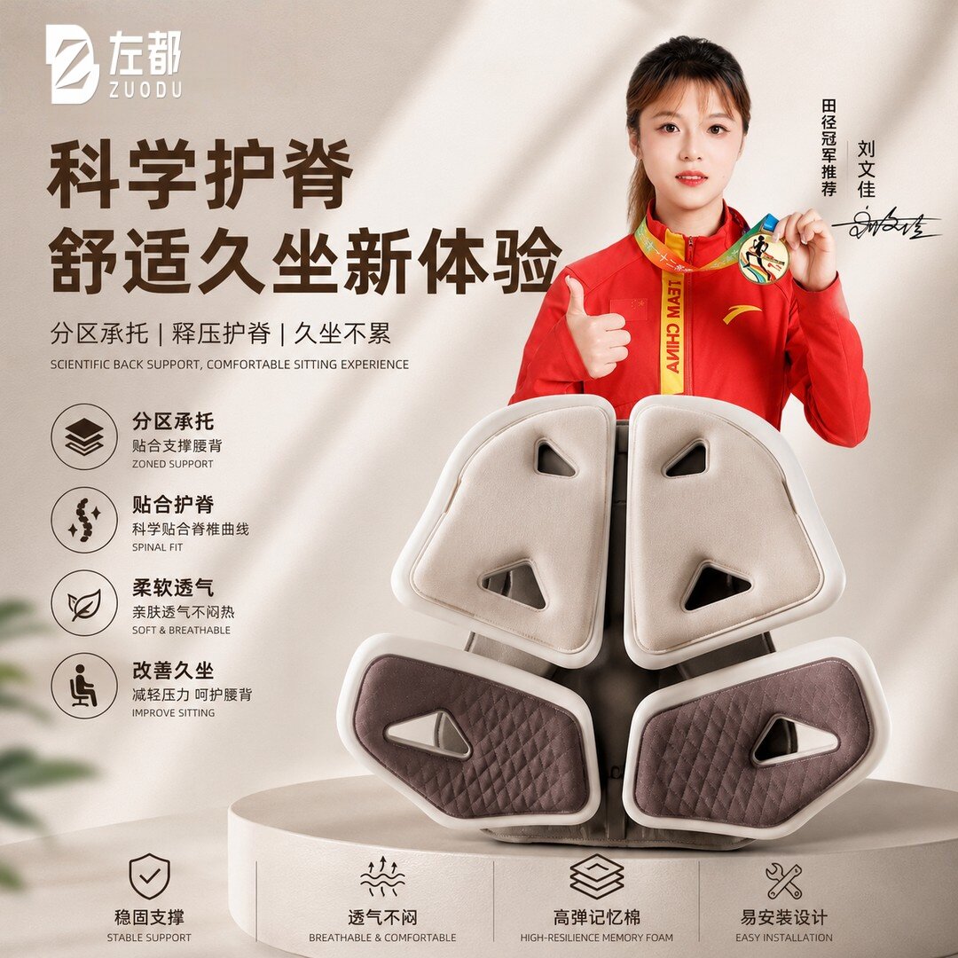 左都车载记忆棉腰靠垫护腰久坐