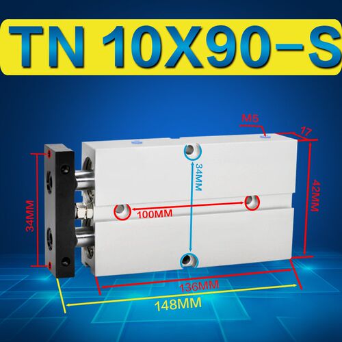 亚德客型TN TDA10 16 20X20X30X50X75x150x300-S挡板双轴双杆气缸