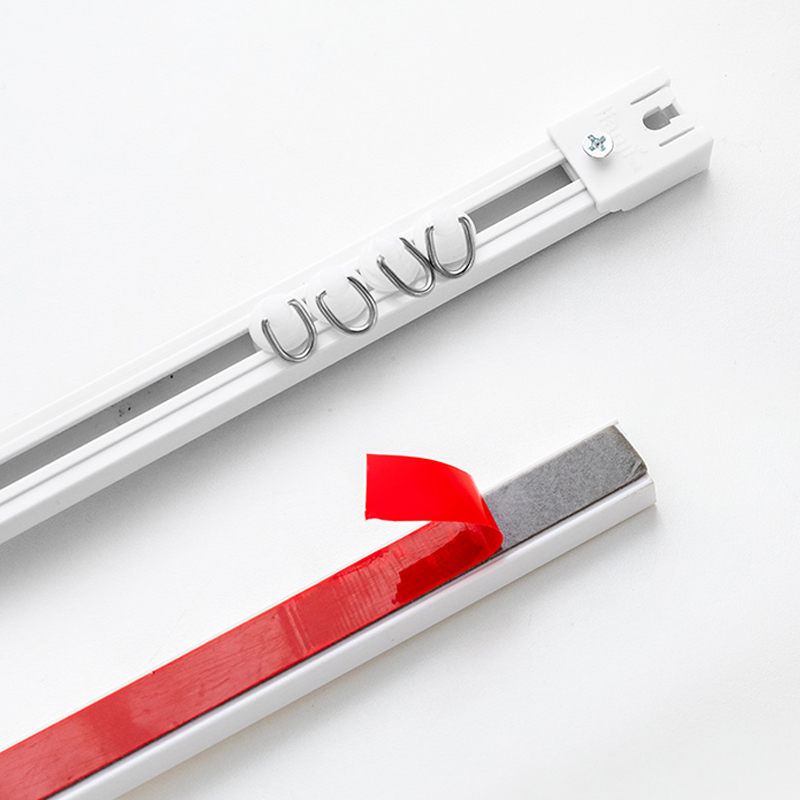 窗帘轨道免打孔滑轨侧装顶装y弯轨静音超薄导轨窗帘配件杆粘轨滑