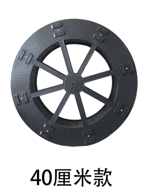 小型风水轮流水喷k泉摆件鱼缸吸上水石假山水车园艺造景塑料款转