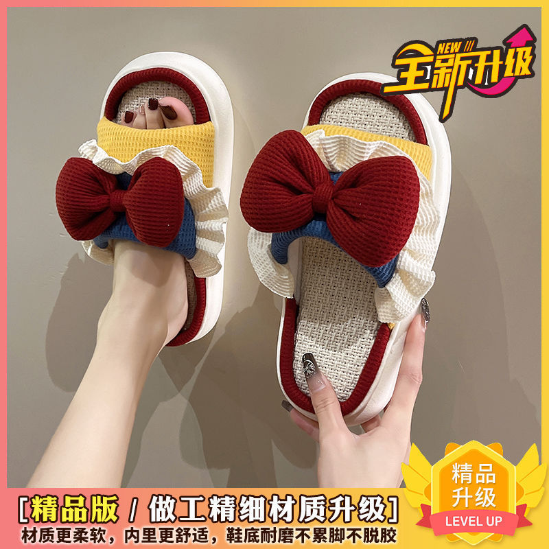 在逃公主拖鞋女外穿夏蝴蝶结春款