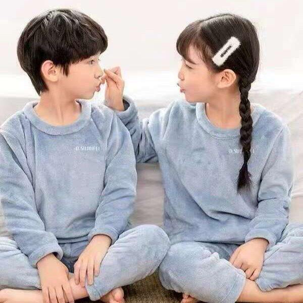 儿童珊瑚绒睡衣秋冬款加厚家居服