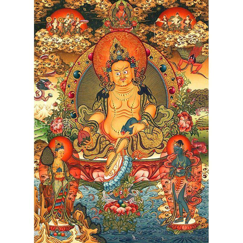 新款客厅DIY方钻满钻钻石画砖石绣唐卡黄财神手工贴钻十字绣套件