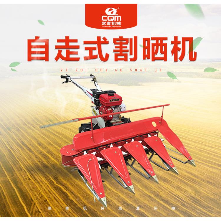 玉BYG多功能割晒麦机农用小型家用汽柴油收割机手推式蓿苜米小除