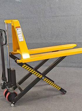 1.5吨手动高升程搬运车升高剪叉式铲车0.8米高起升液压升降叉车