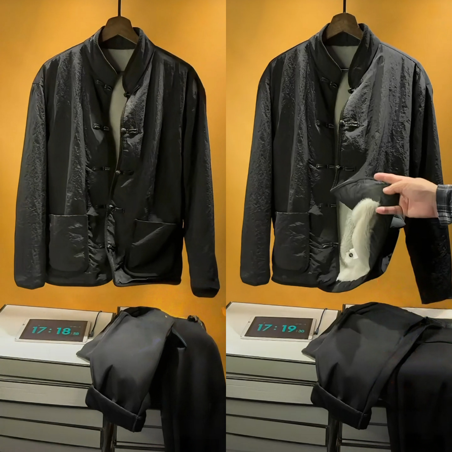 新中式风盘扣保暖夹克外套男冬季