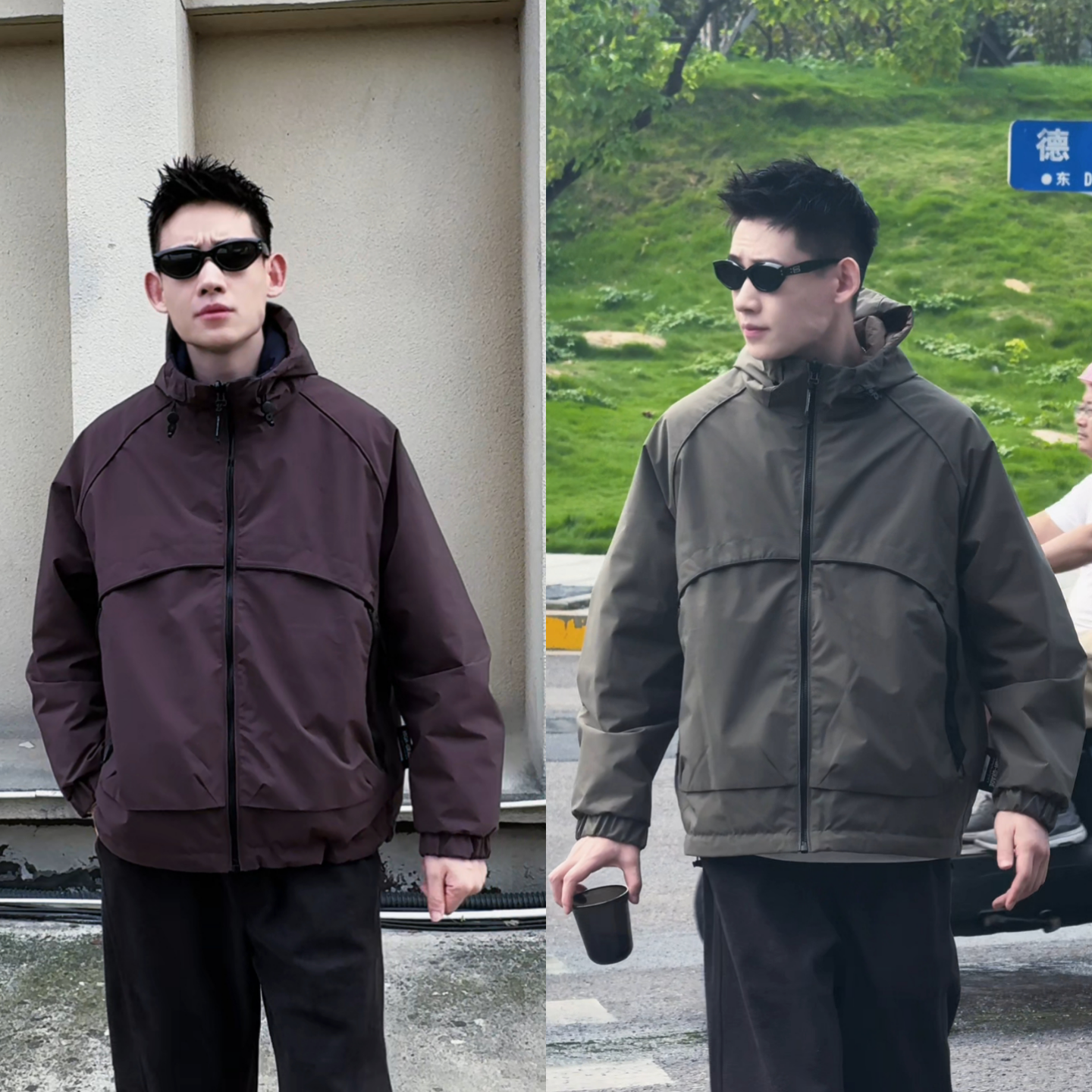 双面穿户外软壳冲锋衣棉服外套男