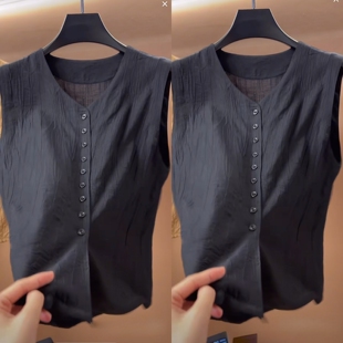 直播间同款夏季男士休闲马甲运动纯色速干高品质设计扣子休闲开衫