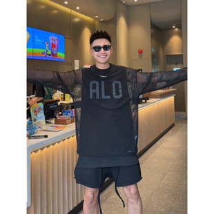 直播间同款夏季新款男士轻薄网纱防晒T恤潮流帅气男装打底衫