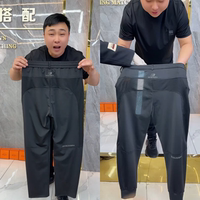 夏季新款男士休闲裤轻薄速干网眼拼接时尚百搭舒适透气运动裤帅气