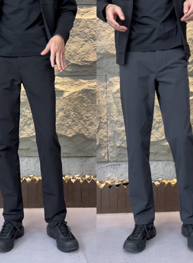 秋季男士潮牌户外商务休闲裤通勤休闲弹力直筒软壳冲锋裤登山裤潮