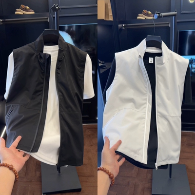 秋季男士纯色休闲马甲上衣