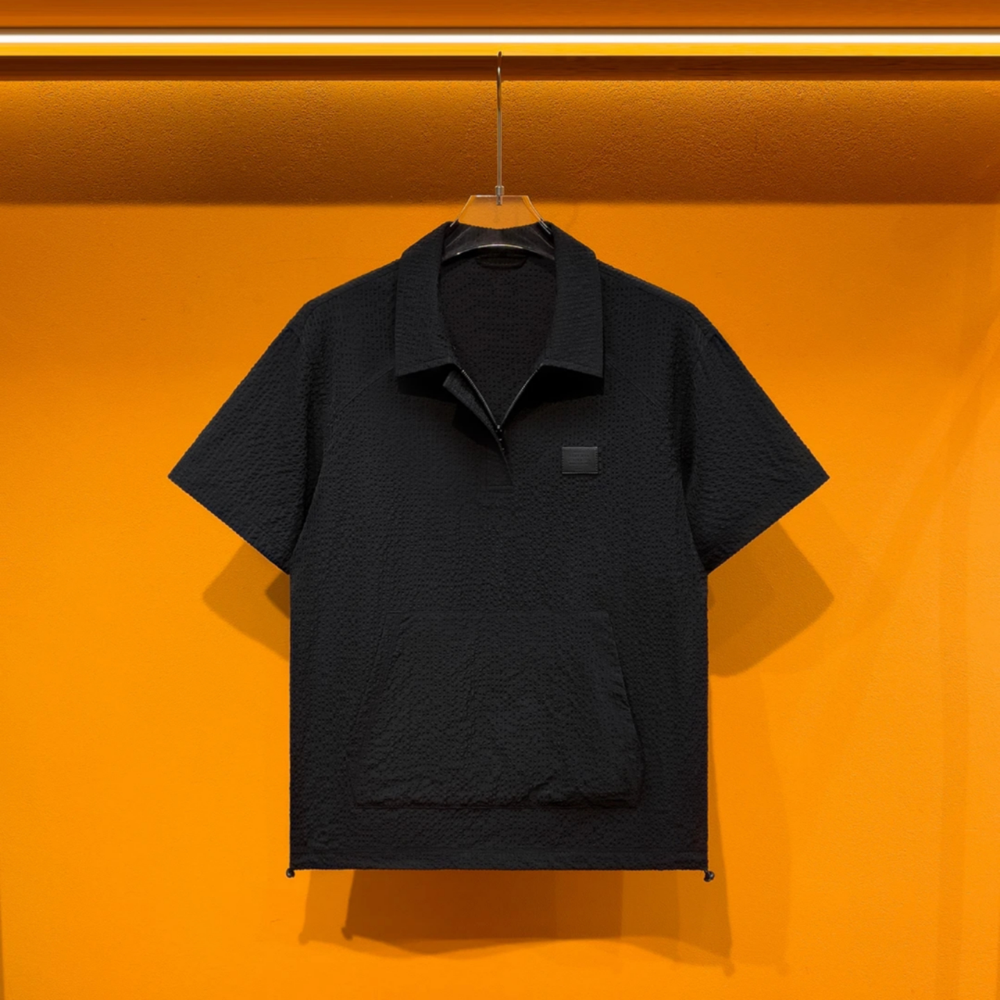 直播间同款夏季新款男士半拉链短袖个性高级感polo轻薄透气T恤潮