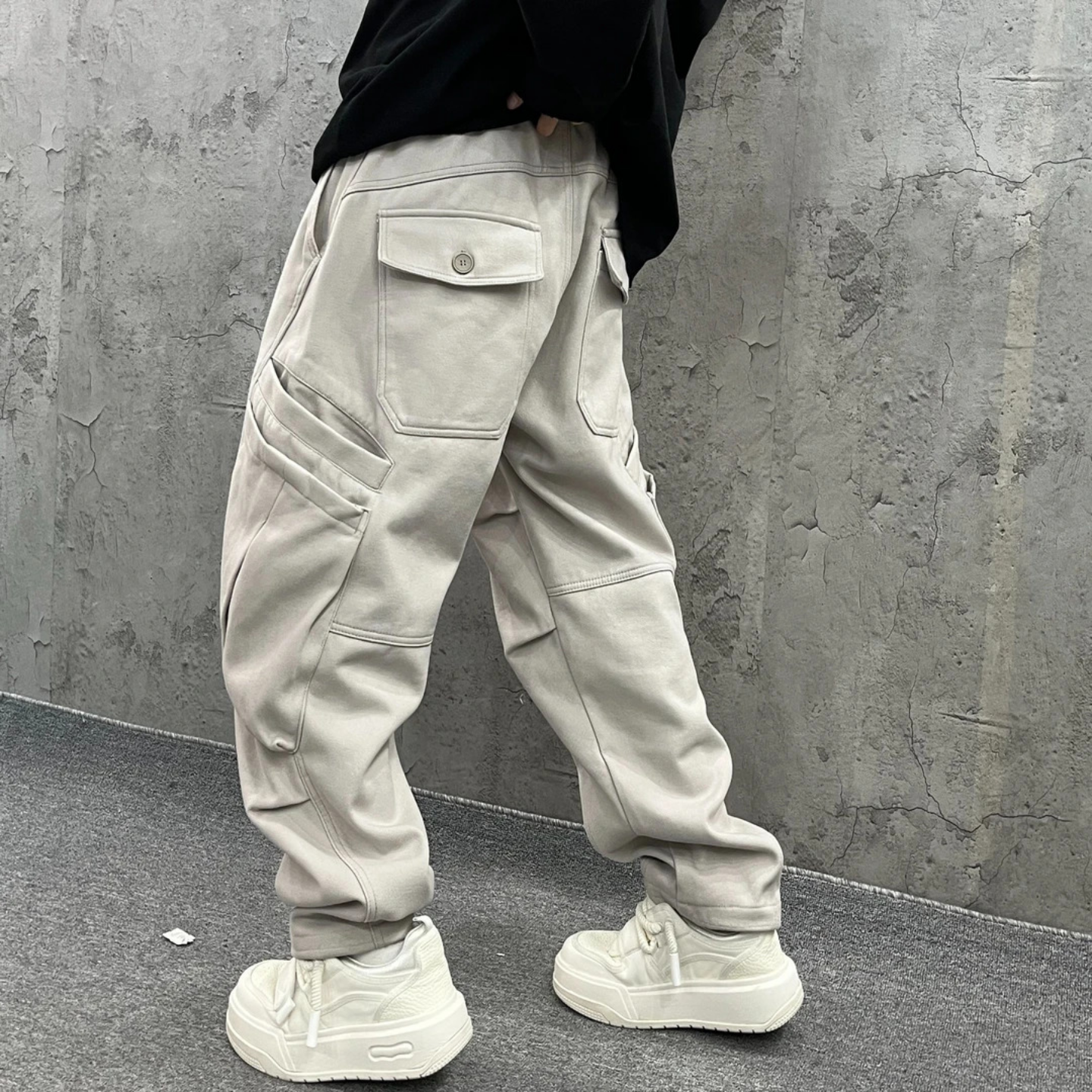 美式弯刀设计感潮牌宽松百搭长裤