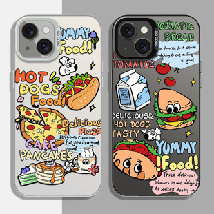 汉堡披萨适用红米k70手机壳新款小米k60至尊版高级note13套k50电竞note12pro+40por防摔潮牌卡通11彩银e女款