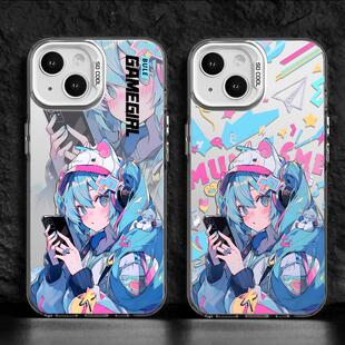 miku初音未来适用于红米k70手机壳Redmi镭射彩银k60pro二次元k50至尊电竞版可爱k40男k40S游戏增强fufu保护套