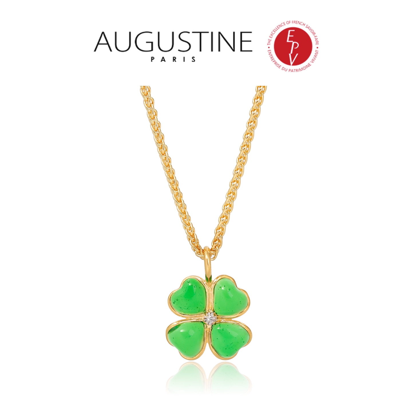【AZLOOK】Augustine Paris古法琉璃幸运四叶草耳环项链套装高奢