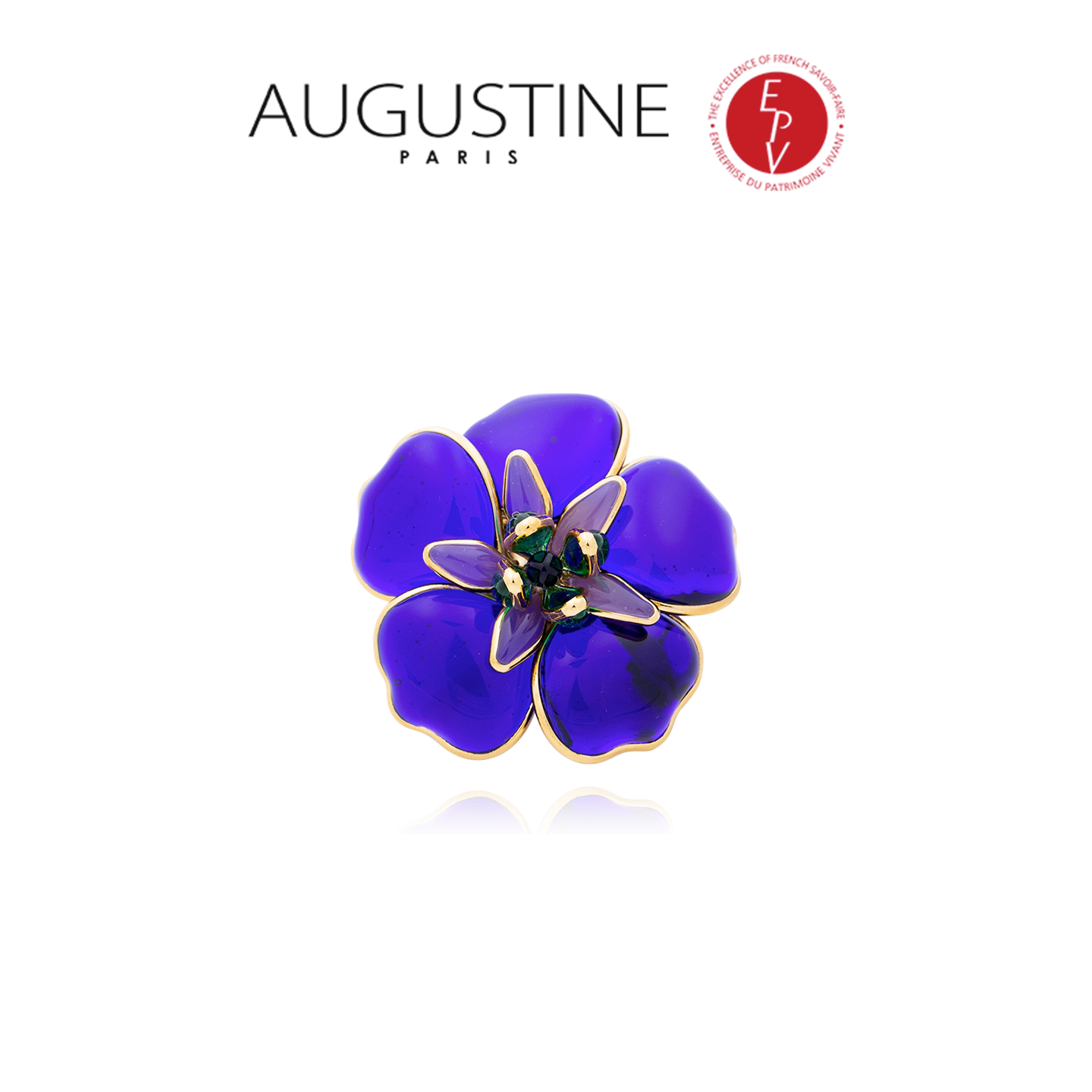 【AZLOOK】Augustine Paris古法琉璃山茶花耳环项链戒指胸针套装