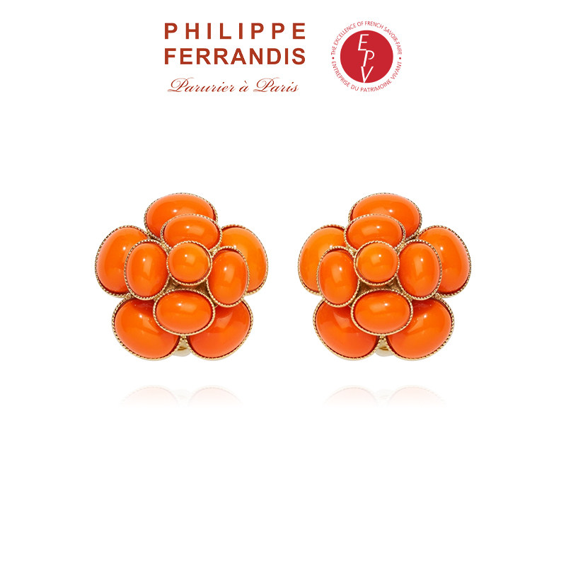 【AZLOOK】Philippe Ferrandis自由之爱山茶花耳环花朵高级感耳饰