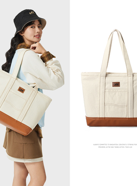 Lee官方托特包女包包牛仔手提包大容量帆布包休闲单肩包通勤挎包