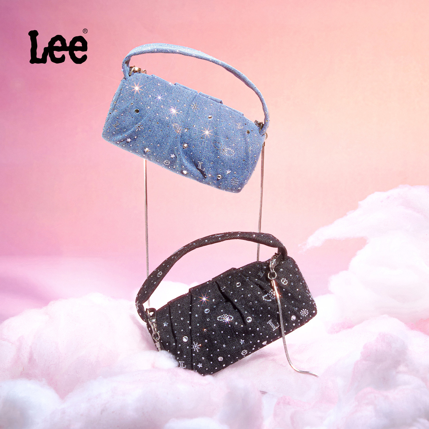 Lee新款迷你满天星馒头包女出街百搭小巧手提包单肩斜挎包通勤包