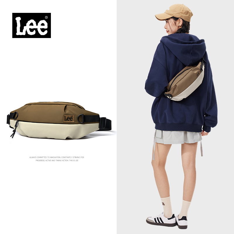 Lee官方胸包女机车通勤挎包