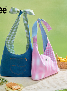 Lee官方双面托特包女大学生百搭通勤包大容量单肩包休闲斜挎包包