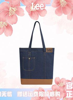 Lee官方新款托特包女包包牛仔单肩包手提大容量学生挎包通勤包包