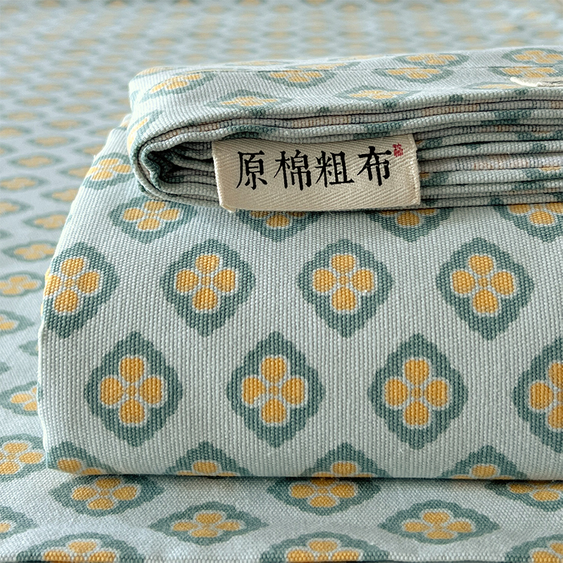 纯棉老粗布牀单单件夏季100全棉被单亚I麻凉席宿舍单人牀三件套男