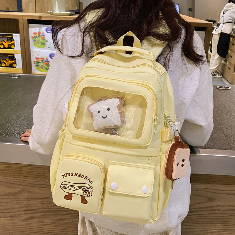 书包初中女高颜值多巴胺背包小食量痛包双肩包P女生大容量学生肩