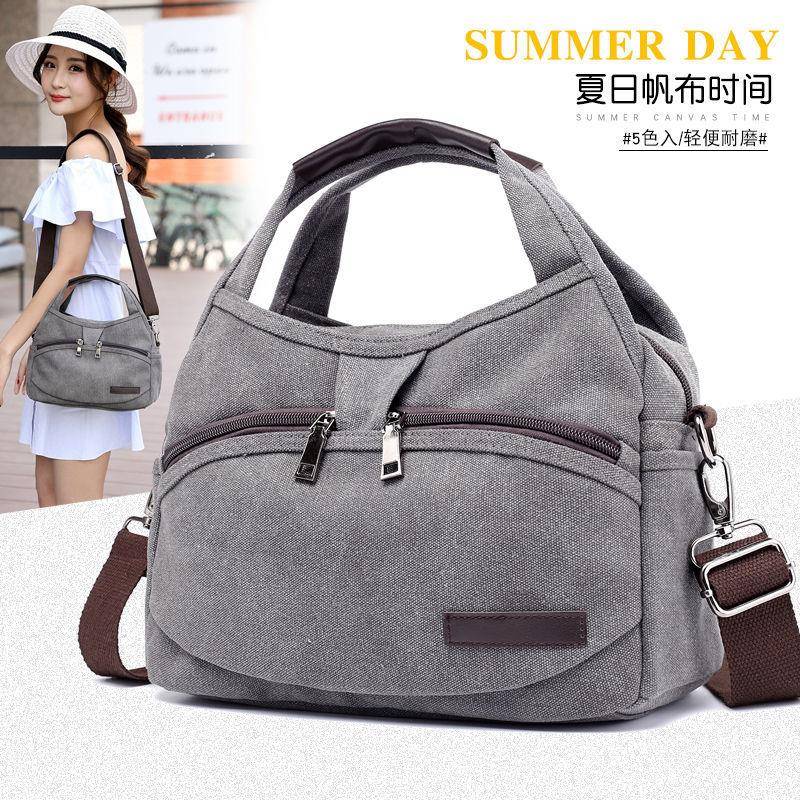 2022新款单肩包女包韩版手提包小包简约时尚大容量斜挎包帆布包袋