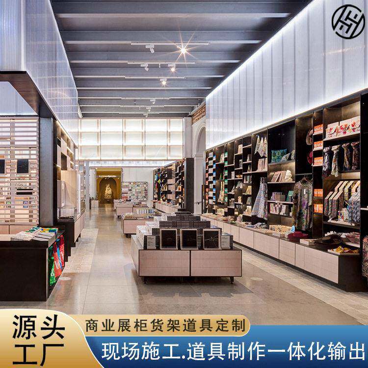 定制文化馆展示岛台纪念品展示柜文创产品展示柜木质小商品陈列柜