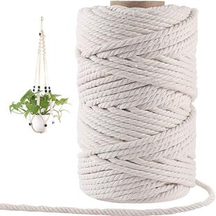 Natural Cotton Twine Rope Cotton Macrame Cord Twisted Soft C