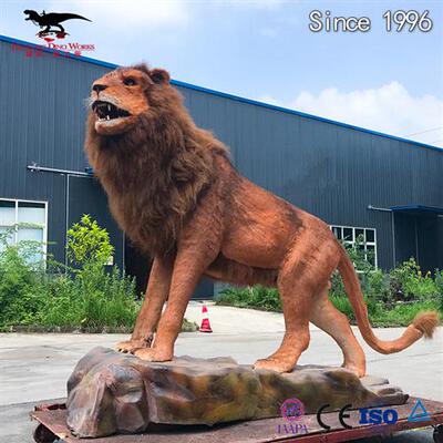 仿真动物硅胶贴毛源头工厂动物模型电动狮子动物园商场引流展品
