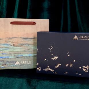 上海图书馆千里江山图茶具卷轴套装伴手礼送长辈乔迁礼物含礼袋