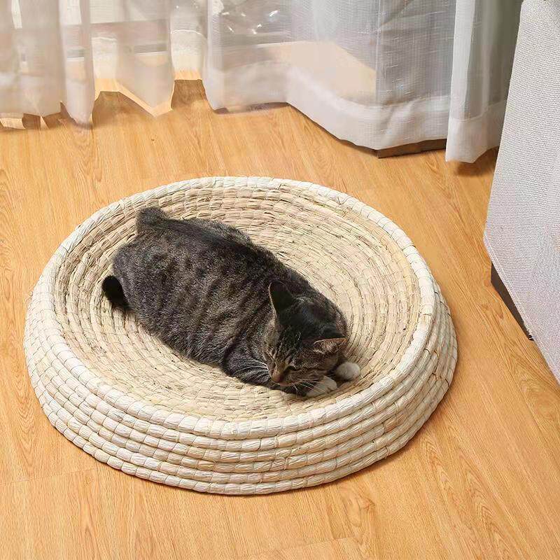 新疆包邮猫抓板草编猫窝大号碗形耐磨猫玩具四季通用磨爪垫柳藤编