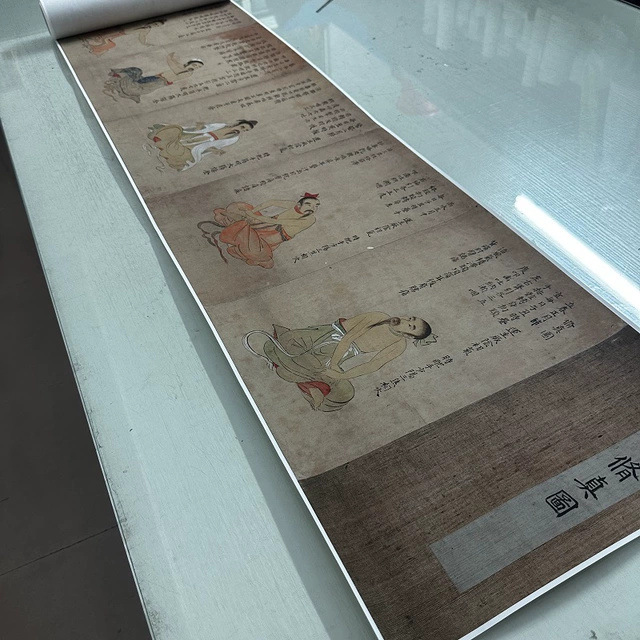 元代绘本修真导引图养生书画真迹