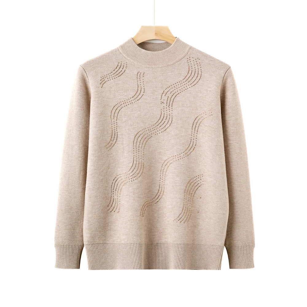 日本品质2025妈妈秋冬新款加厚毛衣50岁60中老年女装洋气打底衫奶