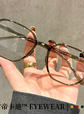 日本品质复古橄榄绿眼镜架近视女高级感超轻TR90素颜显白可配度数