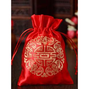 。早生贵子袋用红色结婚红布袋结婚的子孙袋子孙桶糖袋喜收布纳袋