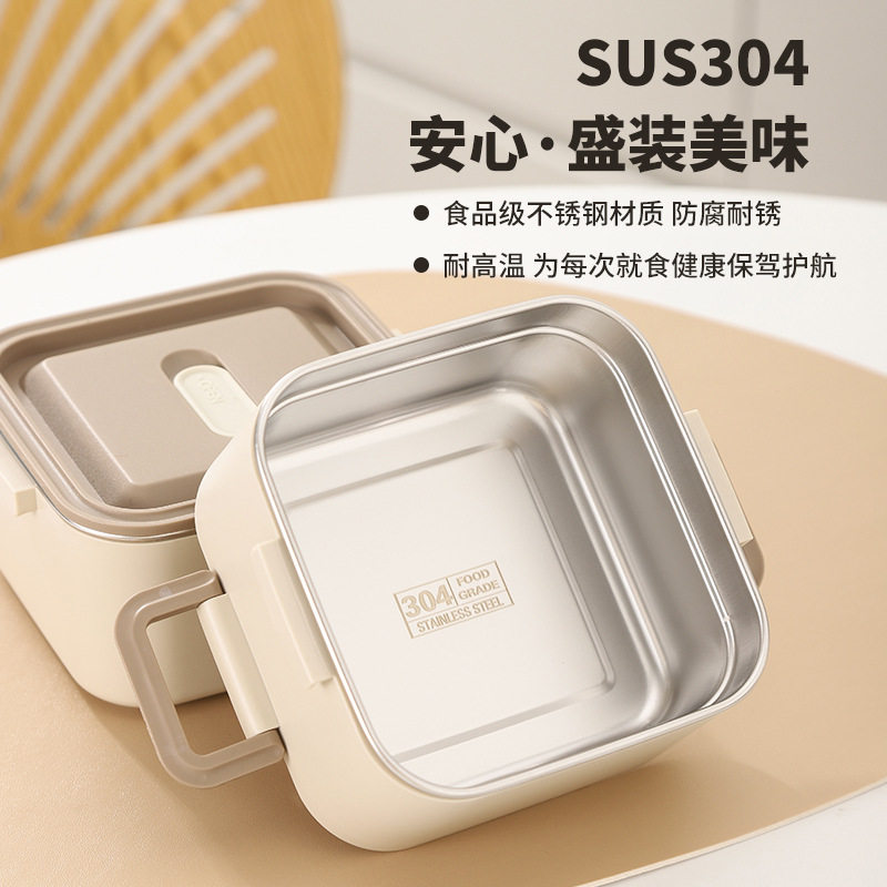简约便携式多层饭盒学生上班族可微波炉加热分隔型便当盒保温餐盒