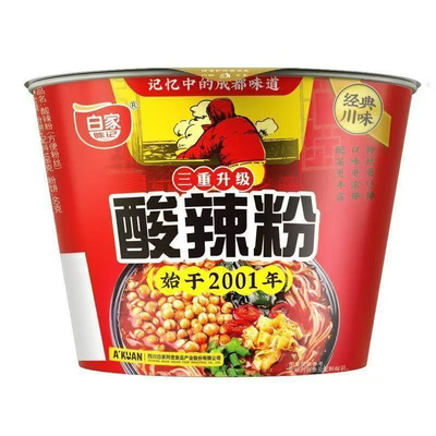 白家陈记阿宽酸辣粉12桶装泡面干拌面粉丝方便面宽面速食