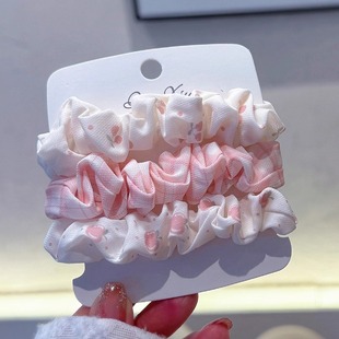 少女心甜美清新碎花小肠发圈扎发绳简约气质丸子头低马尾发饰头绳