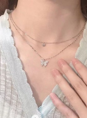 店主强烈 法式山茶花珍珠项链女ins甜酷百搭高级设计感锁骨链