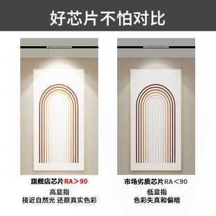 无主灯客厅照明家用明装 FNN1批发三色光磁吸轨道灯嵌入式 暗藏无边