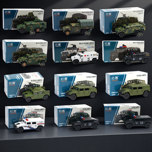 拓意1 64第三代东风猛士军事合金车模越野车特警微缩模型收藏摆件