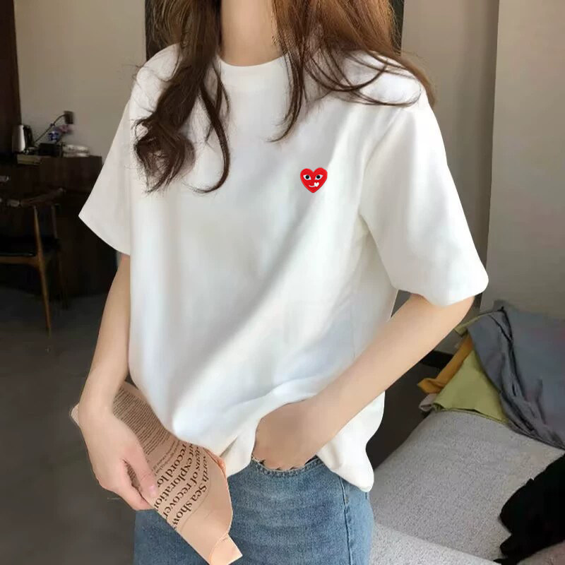 PLAY官方旗舰店正品短袖T恤男女情侣装夏季圆领桃心刺绣纯棉上衣图片