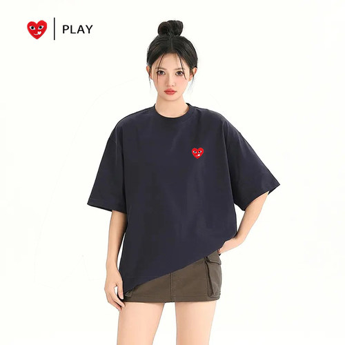 PLAY官方旗舰店正品黑色纯棉短袖t恤女2026夏季新款宽松上衣体恤