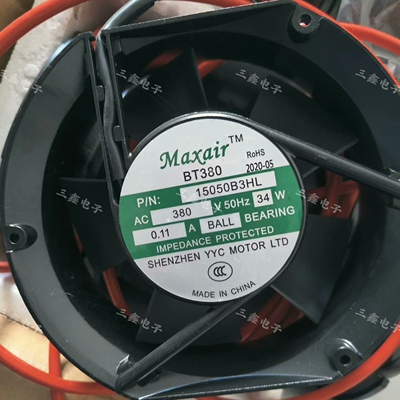 BT380 BT15050B3HL 原装Maxair  380V 0.11A 34W交流风扇17251
