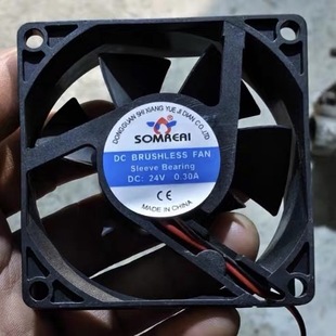 全新SOMREAL 0.30A DC24V 25MM变频器散热风扇 7CM